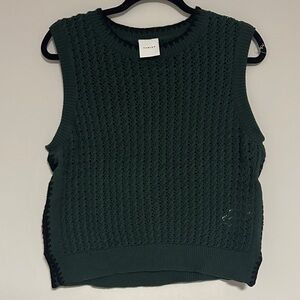 Varley Dark Green Sweater Vest, Size Large/L